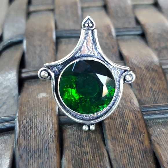 New Stunning Chrome Diopside 925 Silver Statement Ring. - Picture 10 of 13